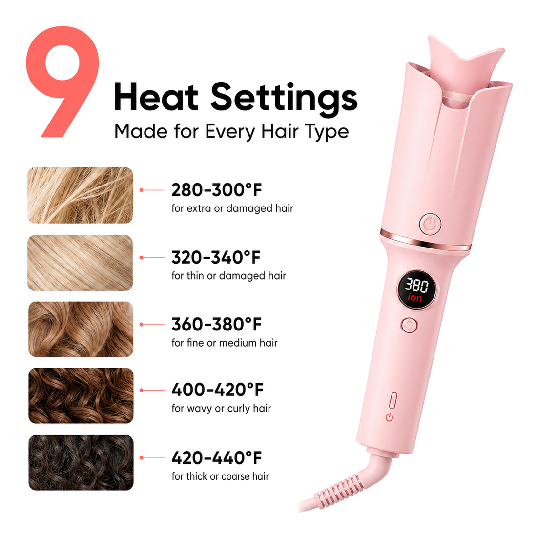 Auto Rotating Ionic Ceramic Curling Iron
